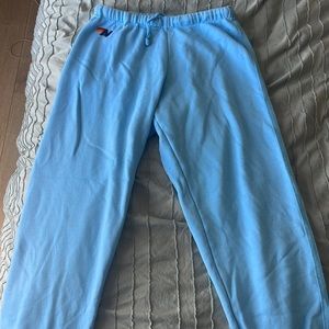 aviator nation blue sweats with blue stripes